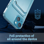 Crystal Card Slot PC + TPU Phone Case, For iPhone 14, For iPhone 14...