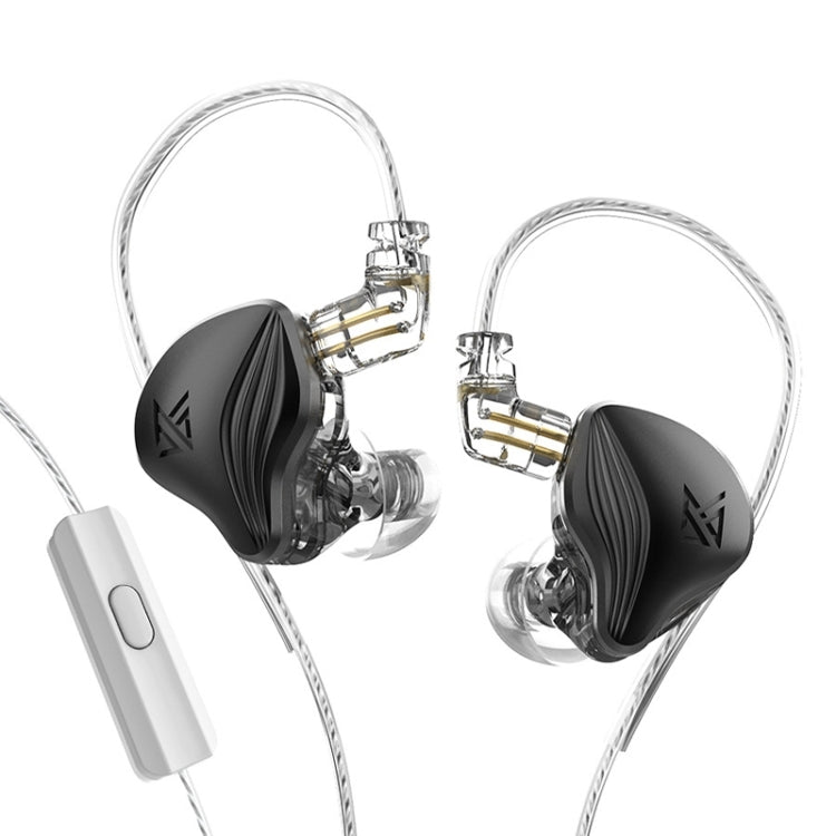 KZ-ZEX Electrostatic Dynamic In-Ear Sports Music Headphones, With Microphone, Without Microphone With Microphone Black