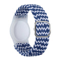 Tracking Locator Nylon Weave Wristband Anti-Lost TPU Case For AirTag 2nd Gen / AirTag 1st Gen Blue White