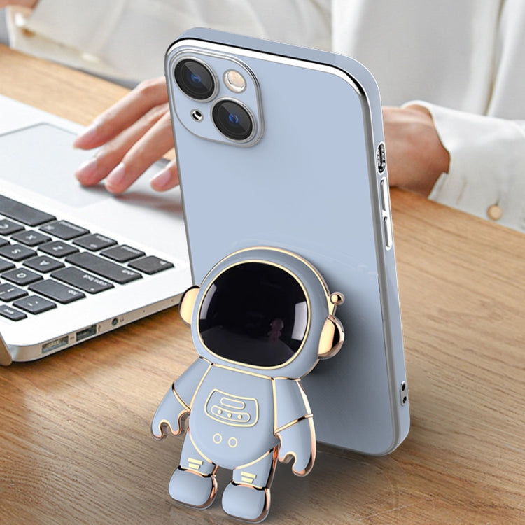 Plating Astronaut Holder Phone Case with Lens Film, For iPhone 13 mini,...