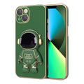 Plating Astronaut Holder Phone Case, For iPhone 12 Pro Max, For iPhone... For iPhone 12 Pro Max Dark Green