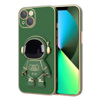 Plating Astronaut Holder Phone Case, For iPhone 12 Pro Max, For iPhone... For iPhone 12 Pro Max Dark Green