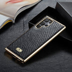 Fierre Shann Snake Texture Electroplating PU Phone Case, For Samsung Galaxy S22 5G, For Samsung Galaxy S22+ 5G, For Samsung Galaxy S22 Ultra 5G