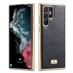 Fierre Shann Snake Texture Electroplating PU Phone Case, For Samsung Galaxy S22 5G, For Samsung Galaxy S22+ 5G, For Samsung Galaxy S22 Ultra 5G For Samsung Galaxy S22 5G Black
