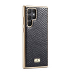 Fierre Shann Snake Texture Electroplating PU Phone Case, For Samsung Galaxy S22 5G, For Samsung Galaxy S22+ 5G, For Samsung Galaxy S22 Ultra 5G