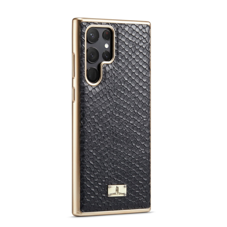 Fierre Shann Snake Texture Electroplating PU Phone Case, For Samsung Galaxy S22 5G, For Samsung Galaxy S22+ 5G, For Samsung Galaxy S22 Ultra 5G