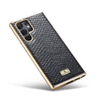 Fierre Shann Snake Texture Electroplating PU Phone Case, For Samsung Galaxy S22 5G, For Samsung Galaxy S22+ 5G, For Samsung Galaxy S22 Ultra 5G