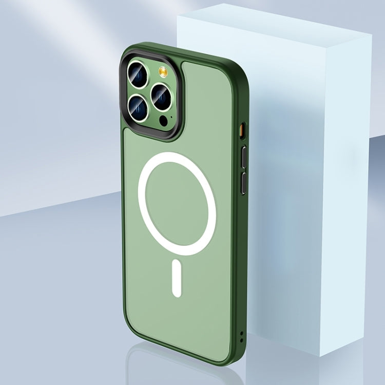 Skin Feel TPU + Frosted PC MagSafe Phone Case, For iPhone 14 Pro Max For iPhone 14 Pro Max Green