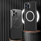 Carbon Fiber Texture MagSafe Magnetic Phone Case, For iPhone 14 Pro Max