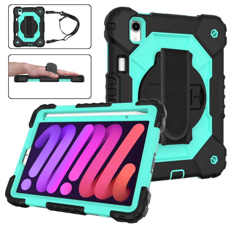Contrast Color Robot Silicone + PC Tablet Case – Durable Build, Easy to Use, For iPad mini 2024 / mini 6, For iPad mini 6 For iPad mini 6 Black+Mint