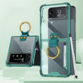 GKK Airbag Protective Phone Case with Ring & Pen, For Samsung Galaxy Z Flip4 For Samsung Galaxy Z Flip4 Green