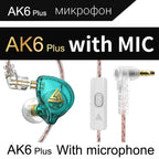 QKZ AK6 PLUS HiFi Bass Detachable Audio Cable Dynamic Heavy Bass Wired Earphone, with Mic, without Mic – Magnetic