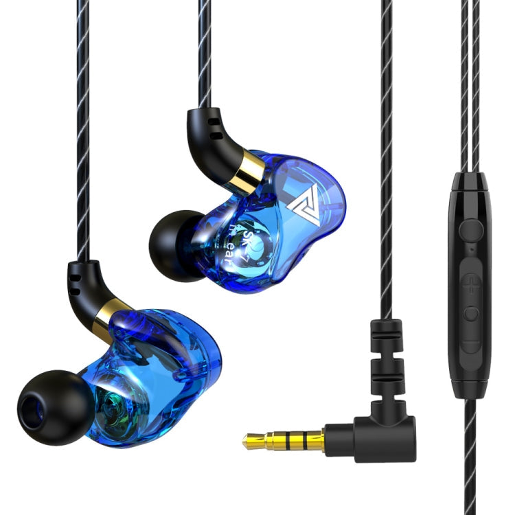 QKZ SK7 3.5mm Sports In-ear Copper Driver Wired HIFI Stereo Earphone with Mic Dark Blue