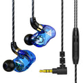 QKZ SK7 3.5mm Sports In-ear Copper Driver Wired HIFI Stereo Earphone with Mic Dark Blue