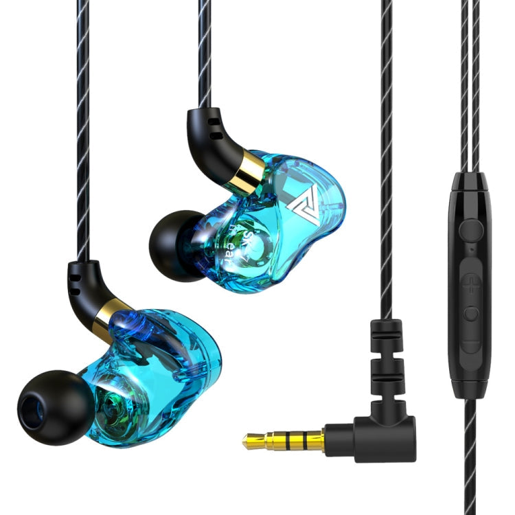 QKZ SK7 3.5mm Sports In-ear Copper Driver Wired HIFI Stereo Earphone with Mic – Durable Build, Easy to Use Sky Blue