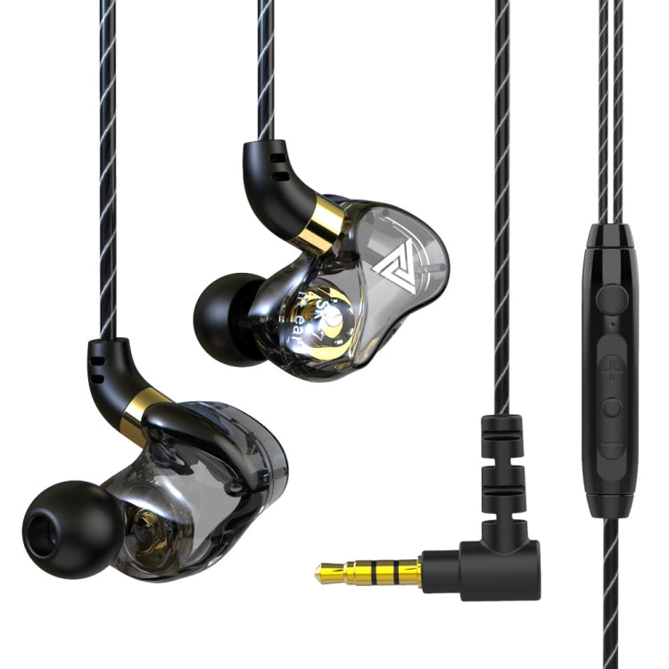 QKZ SK7 3.5mm Sports In-ear Copper Driver Wired HIFI Stereo Earphone with Mic – Durable Build, Easy to Use Black