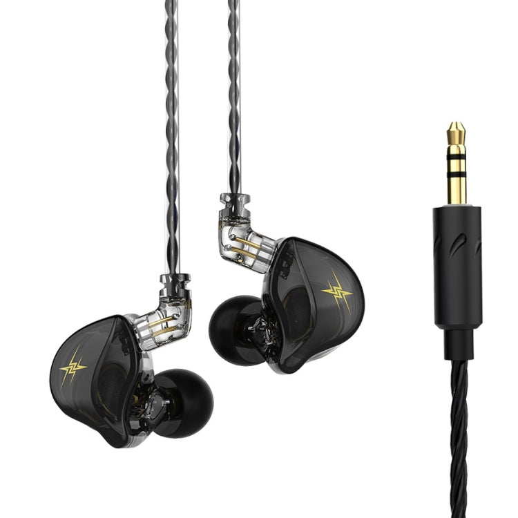 QKZ ZXT Sports In-ear Wired Control Plug HIFI Stereo Stage Monitor Earphone, Standard Version, with Mic Standard Version Black
