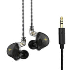 QKZ ZXT Sports In-ear Wired Control Plug HIFI Stereo Stage Monitor Earphone, Standard Version, with Mic Standard Version Black