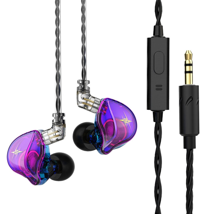 QKZ ZXT Sports In-ear Wired Control Plug HIFI Stereo Stage Monitor Earphone, Standard Version, with Mic – Magnetic with Mic Colorful