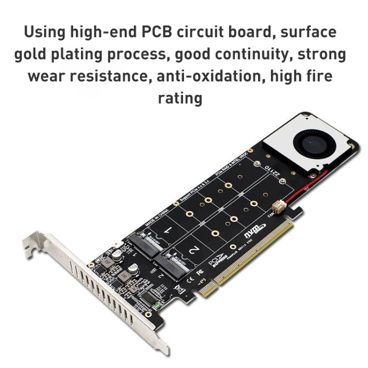 PCIe X16 to M.2 M-key NVMEx4 SSD RAID Converter Card, PCIe X16 to M.2 – TPU
