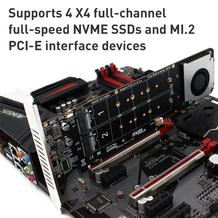 PCIe X16 to M.2 M-key NVMEx4 SSD RAID Converter Card, PCIe X16 to M.2 – TPU