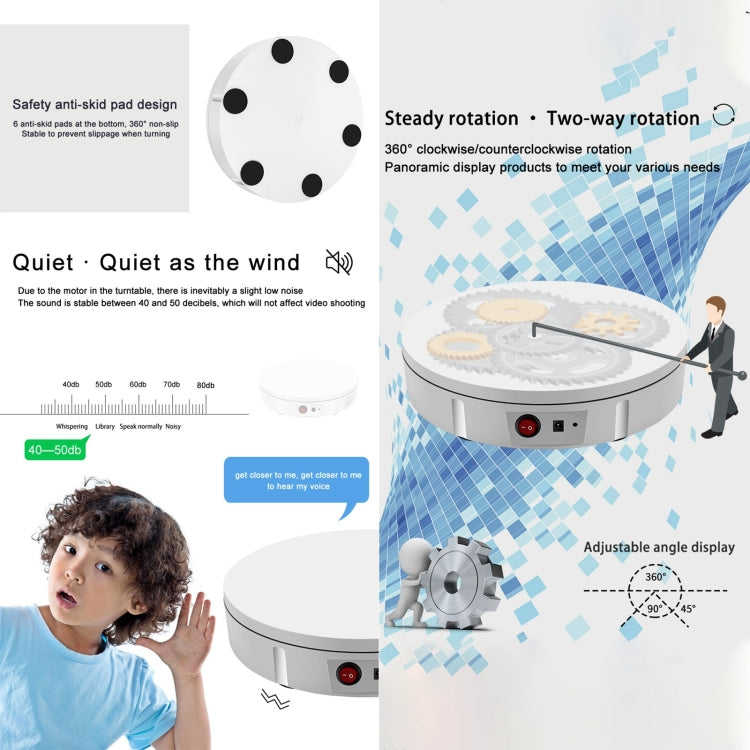 30cm Charging Rotating Display Stand Video Shooting Turntable, Load: 50kg, EU Plug, 30cm , Charging Power, US Plug, 30cm , Charging Power, UK Plug, 30cm , Charging Power, AU Plug, 30cm, Charging Power, US Plug, 30cm, Charging Power, UK Plug            ...