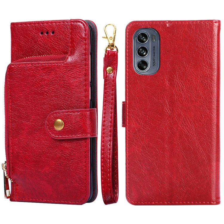 Zipper Bag Leather Phone Case – Card Slot, Leather, TPU, For OPPO A57 4G 2022, For OPPO Reno7 A JP Version, For Huawei nova 10, For Motorola Moto G62 5G, For Huawei nova 10 Pro, For Nokia C100 For Motorola Moto G62 5G Red