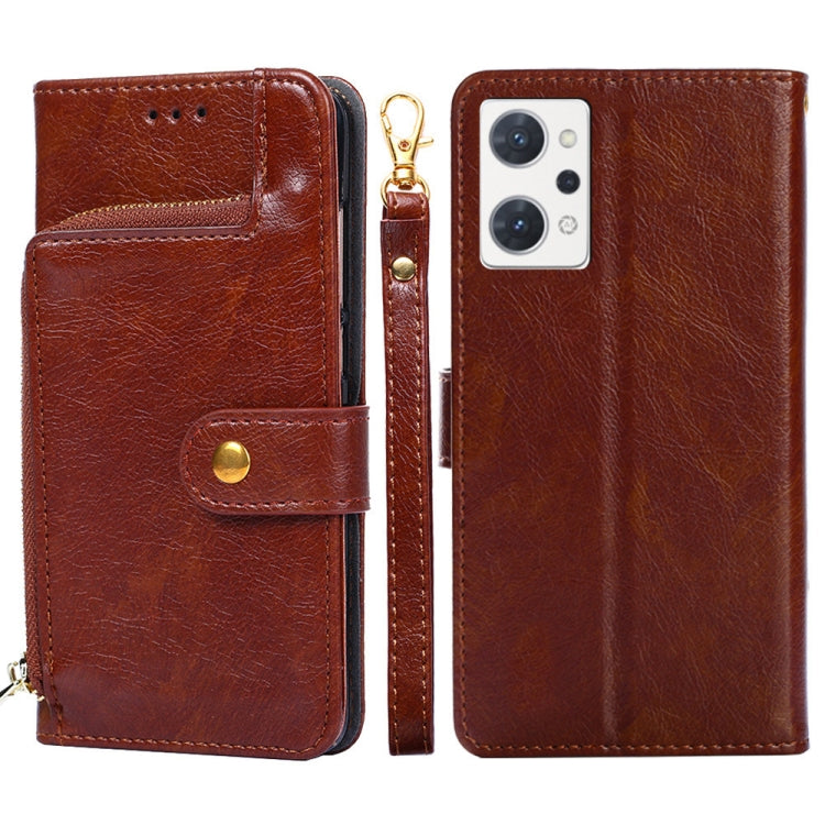 Zipper Bag Leather Phone Case – Card Slot, Leather, TPU, For OPPO A57 4G 2022, For OPPO Reno7 A JP Version, For Huawei nova 10, For Motorola Moto G62 5G, For Huawei nova 10 Pro, For Nokia C100 For OPPO Reno7 A JP Version Brown