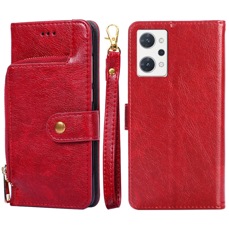 Zipper Bag Leather Phone Case – Card Slot, Leather, TPU, For OPPO A57 4G 2022, For OPPO Reno7 A JP Version, For Huawei nova 10, For Motorola Moto G62 5G, For Huawei nova 10 Pro, For Nokia C100 For OPPO Reno7 A JP Version Red