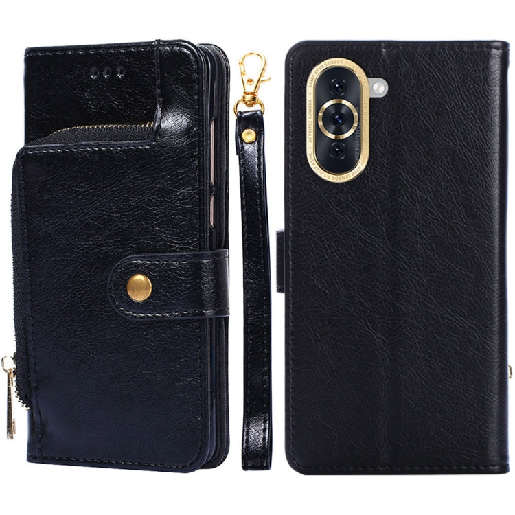 Zipper Bag Leather Phone Case – Card Slot, Leather, TPU, For OPPO A57 4G 2022, For OPPO Reno7 A JP Version, For Huawei nova 10, For Motorola Moto G62 5G, For Huawei nova 10 Pro, For Nokia C100 For Huawei nova 10 Black