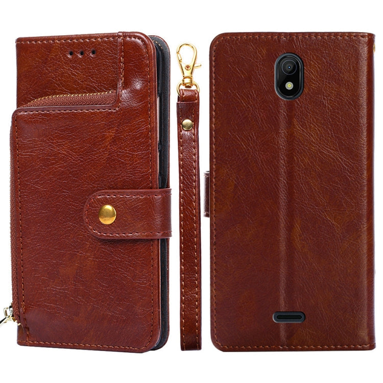Zipper Bag Leather Phone Case – Card Slot, Leather, TPU, For OPPO A57 4G 2022, For OPPO Reno7 A JP Version, For Huawei nova 10, For Motorola Moto G62 5G, For Huawei nova 10 Pro, For Nokia C100 For Nokia C100 Brown