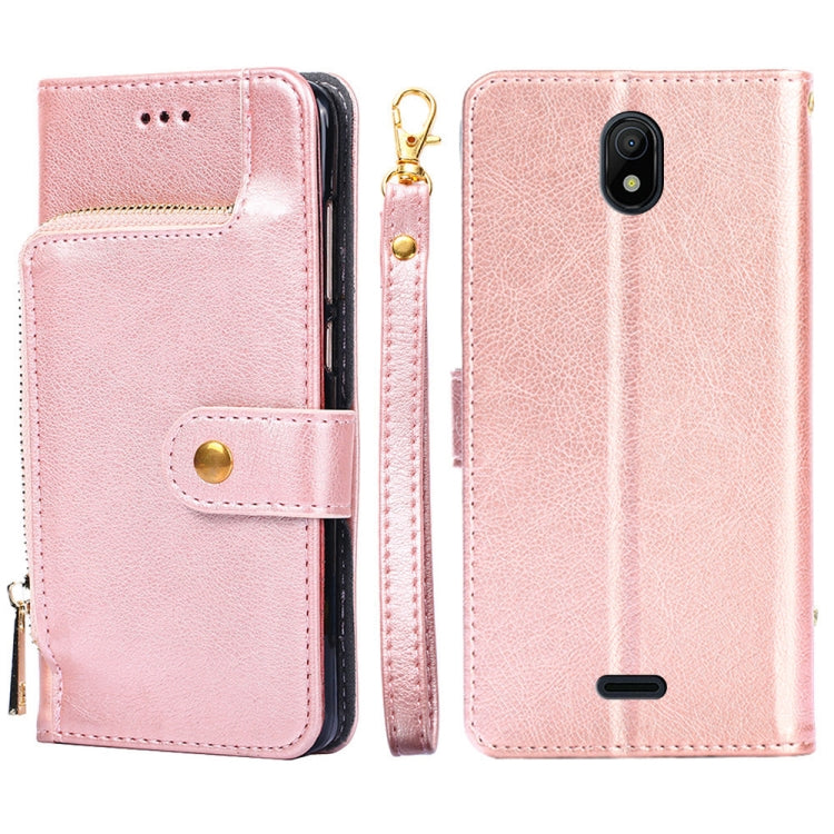 Zipper Bag Leather Phone Case – Card Slot, Leather, TPU, For OPPO A57 4G 2022, For OPPO Reno7 A JP Version, For Huawei nova 10, For Motorola Moto G62 5G, For Huawei nova 10 Pro, For Nokia C100 For Nokia C100 Rose Gold