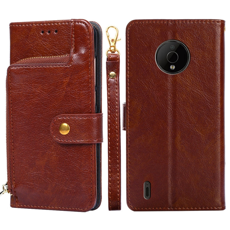 Zipper Bag Leather Phone Case – Card Slot, Leather, TPU, For Nokia C200, For Samsung Galaxy A73 5G, For Samsung Galaxy M13, For Xiaomi 12S Ultra For Nokia C200 Brown