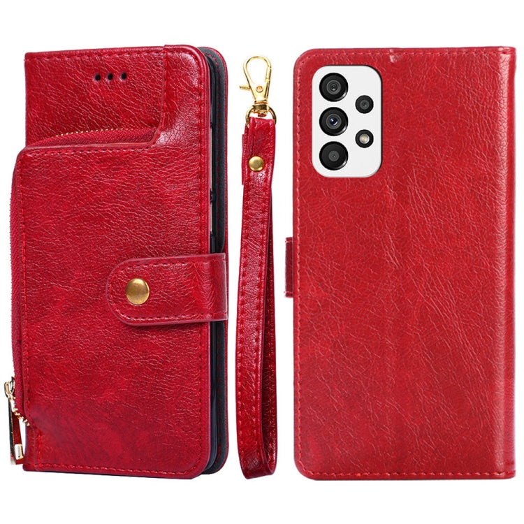 Zipper Bag Leather Phone Case – Card Slot, Leather, TPU, For Nokia C200, For Samsung Galaxy A73 5G, For Samsung Galaxy M13, For Xiaomi 12S Ultra For Samsung Galaxy A73 5G Red