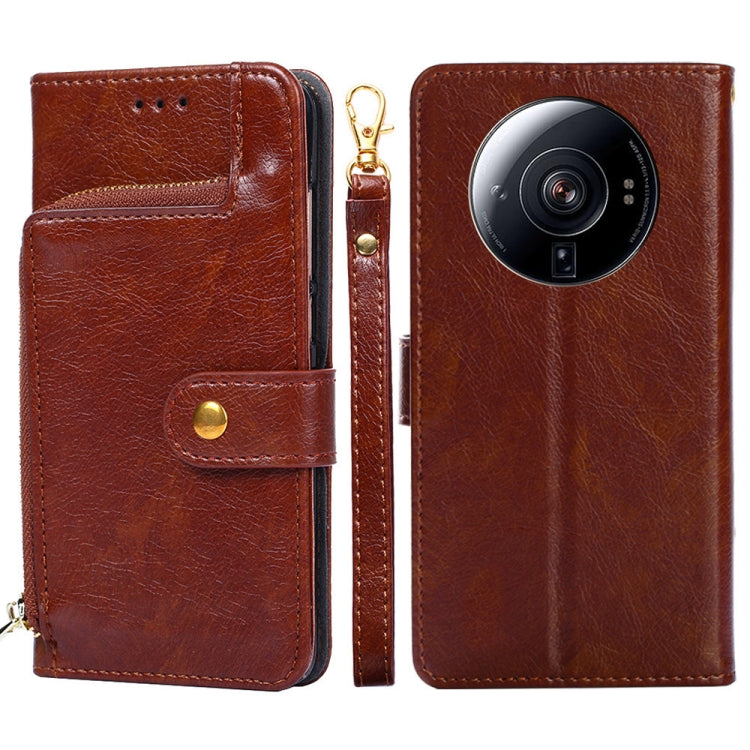 Zipper Bag Leather Phone Case – Card Slot, Leather, TPU, For Nokia C200, For Samsung Galaxy A73 5G, For Samsung Galaxy M13, For Xiaomi 12S Ultra For Xiaomi 12S Ultra Brown