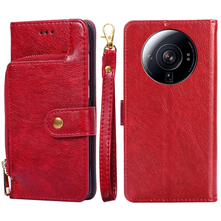 Zipper Bag Leather Phone Case – Card Slot, Leather, TPU, For Nokia C200, For Samsung Galaxy A73 5G, For Samsung Galaxy M13, For Xiaomi 12S Ultra For Xiaomi 12S Ultra Red