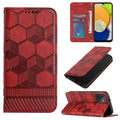 Football Texture Magnetic Leather Flip Phone Case, For Samsung Galaxy A03 164mm, For Samsung Galaxy A03s 164mm India, For Samsung Galaxy A03s 165.8mm US Version, For Samsung Galaxy A03s 166.5mm EU Version For Samsung Galaxy A03 164mm Red