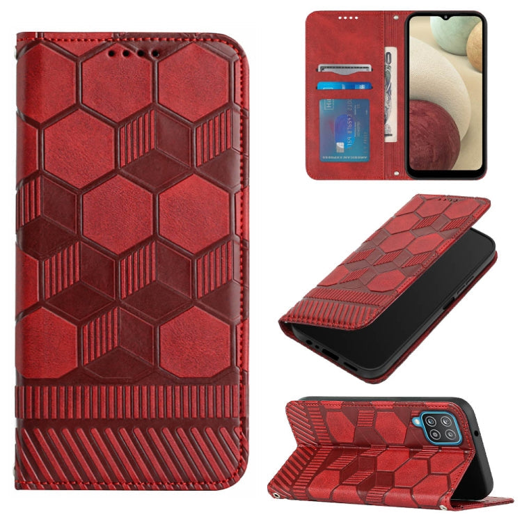 Football Texture Magnetic Leather Flip Phone Case, For Samsung Galaxy A12 5G / M12 / F12, For Samsung Galaxy A13 5G, For Samsung Galaxy A23 5G, For Samsung Galaxy A33 5G For Samsung Galaxy A12 5G M12 F12 Red
