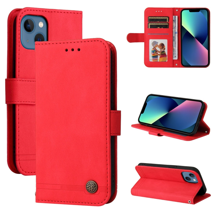 Skin Feel Life Tree Leather Case, For iPhone 14, For iPhone 14 Plus, For iPhone 14 Pro, For iPhone 14 Pro Max For iPhone 14 Red