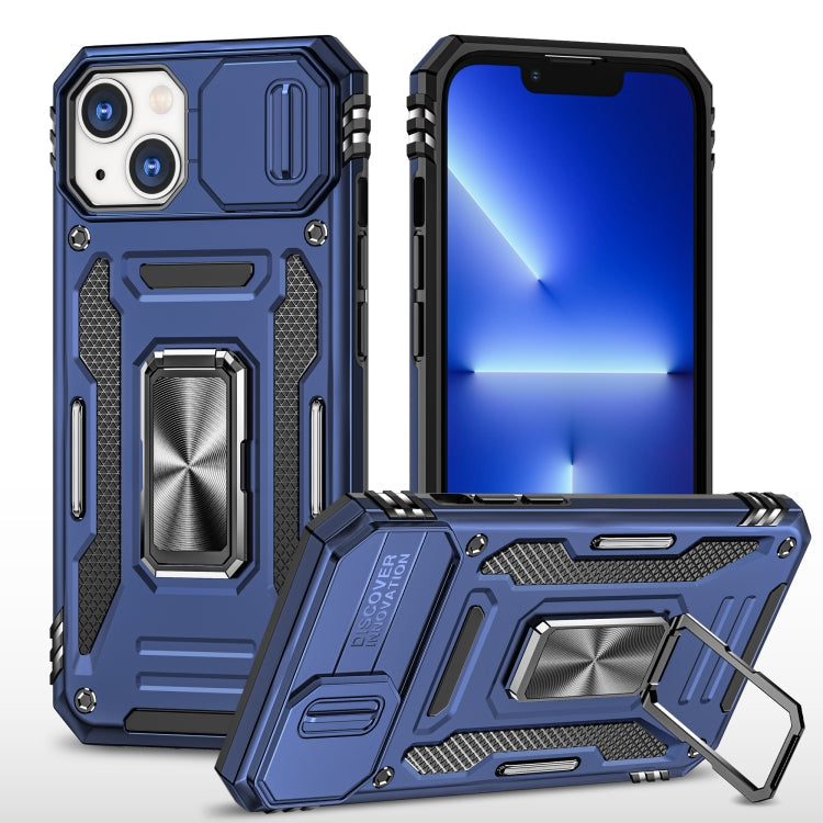 Armor PC + TPU Camera Shield Phone Case, For iPhone 13, For iPhone 13 Pro, For iPhone 13 Pro Max, For iPhone 12 For iPhone 13 Navy Blue