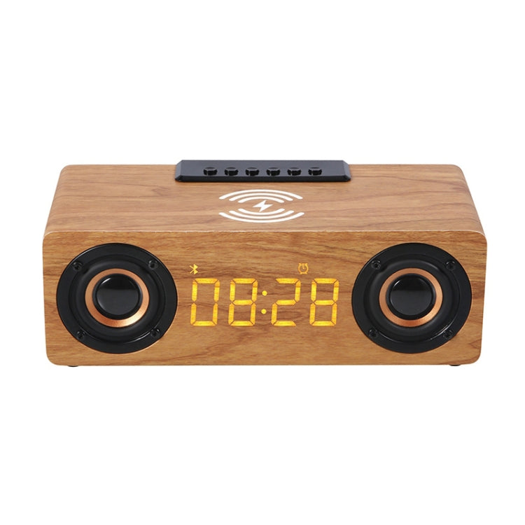 K1 Multifunctional Desktop Wooden Bluetooth Speaker Wireless Loudspeaker Yellow