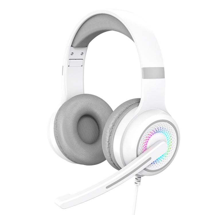 Y20 LED Bass Stereo PC Wired Gaming Headset with Microphone – Durable Build, Easy to Use White