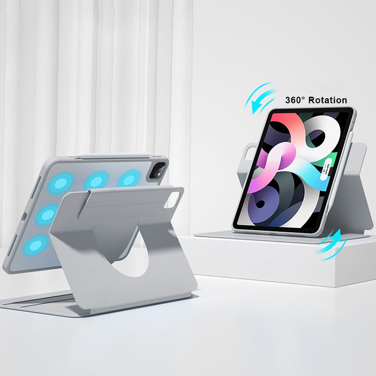 Front Stand Rotating Clear Back Smart Leather Tablet Case – Magnetic, Leather, For iPad mini 6 / mini 2024, For iPad 10.2 2019 / 2020 / 2021, For iPad Air 2022 / 2020 10.9, For iPad Pro 11 2018 / 2020 / 2021 For iPad mini 6 mini 2024 Starry Grey
