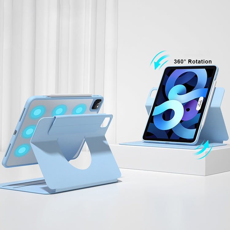 Front Stand Rotating Clear Back Smart Leather Tablet Case – Magnetic, Leather, For iPad mini 6 / mini 2024, For iPad 10.2 2019 / 2020 / 2021, For iPad Air 2022 / 2020 10.9, For iPad Pro 11 2018 / 2020 / 2021 For iPad 10.2 2019 2020 2021 Sky Blue