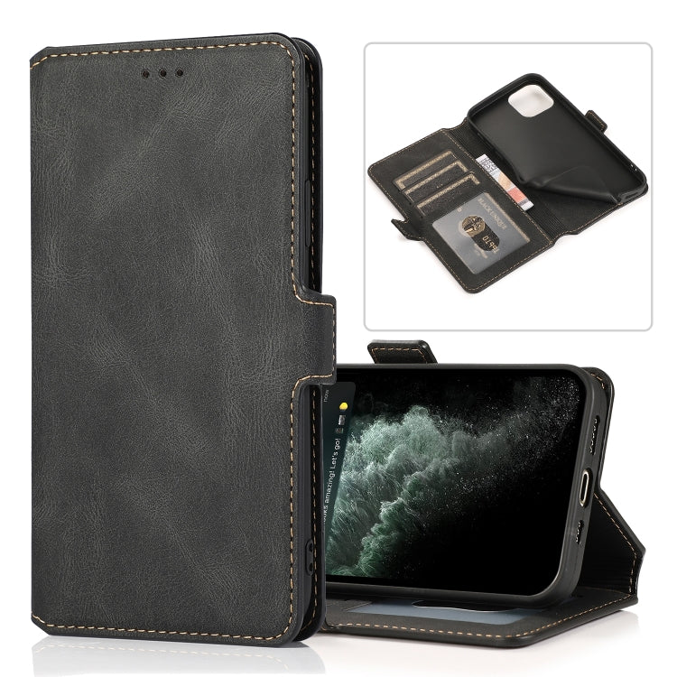Retro Magnetic Closing Clasp Leather Case, For iPhone 14 Pro Max, For iPhone 14 Pro, For iPhone 14, For iPhone 14 Plus For iPhone 14 Pro Max Black