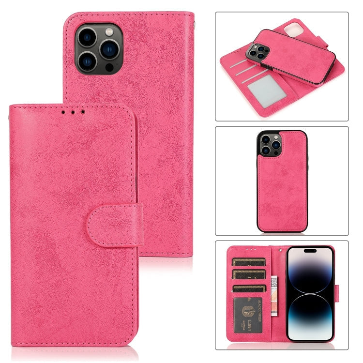 2 in 1 Detachable Leather Case, For iPhone 14 Pro Max, For iPhone 14 Pro, For iPhone 14, For iPhone 14 Plus For iPhone 14 Pro Max Pink