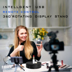 USB Electric Rotating Turntable Display Stand, Load: 10kg, 14.6cm Remote, 14.6cm Remote Mirror