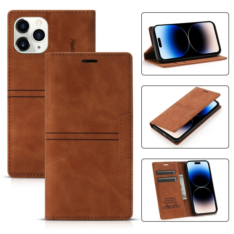 Phone Case – Leather, Magnetic (iPhone 14 Pro Max) For iPhone 14 Pro Max Brown