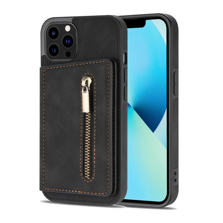 Zipper Card Holder Phone Case, For iPhone 14 Pro Max, For iPhone 14...