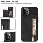 Zipper Card Holder Phone Case, For iPhone 14 Pro Max, For iPhone 14...